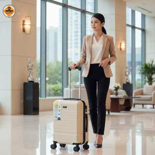Vali Kéo Du Lịch Size 20 Xbags White Titan Pro XB6105 Cao Cấp, Cổng Sạc USB, Khóa TSA Chuẩn Quốc Tế!