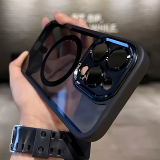 Ốp Lưng IP Hỗ Trợ Sạc Không Dây Từ Tính Lưng Mờ, Chống Sốc Có Khung Bảo Vệ Camera
