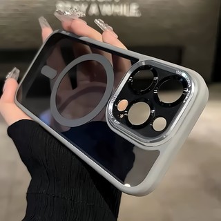 Ốp Lưng IP Hỗ Trợ Sạc Không Dây Từ Tính Lưng Mờ, Chống Sốc Có Khung Bảo Vệ Camera