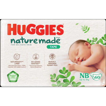 Tã Dán Huggies Platinum Nature Made cho bé Size NB60