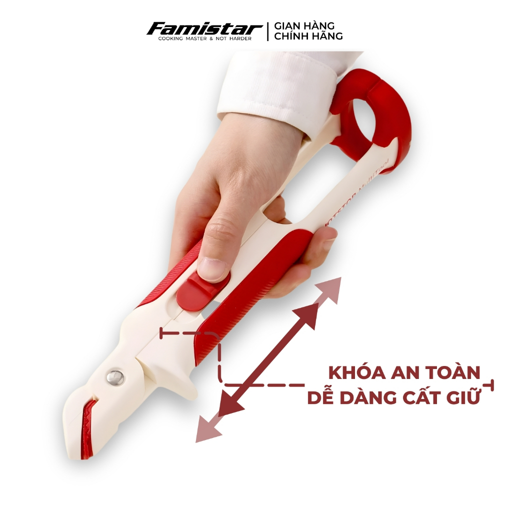 Kẹp Gắp Đồ Nóng An Toàn Cho Tay, Silicon Chống Trượt - Kẹp Gấp Thức Ăn Dùng Cho Lò Nướng Lò Vi Sóng Famistar KG01-DO
