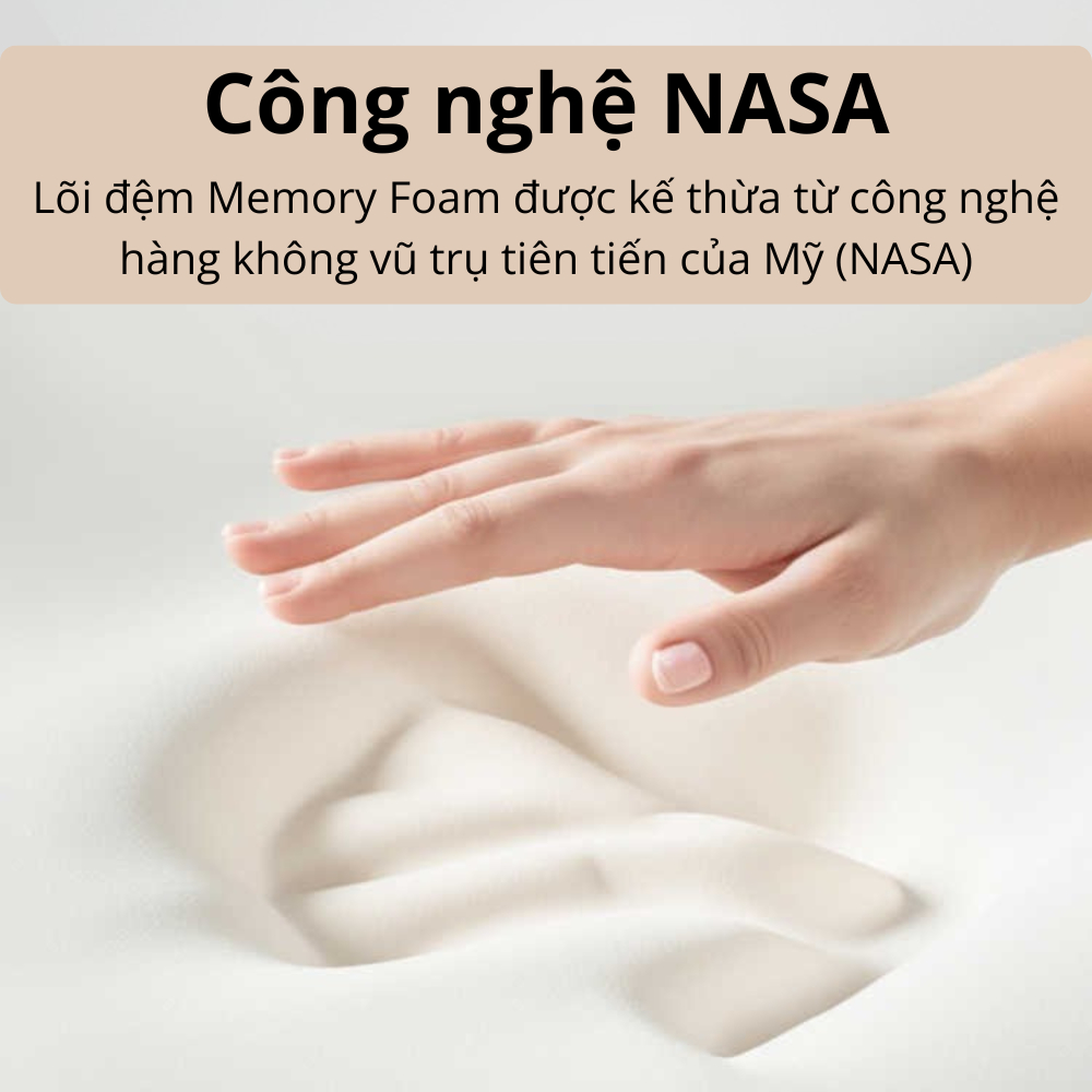 Gối Tựa Lưng Xe Hơi Memory Foam Công Nghệ NASA, Công Thái Học Giảm Đau Mỏi, Lõi Đệm Mềm Mại Ổn Định