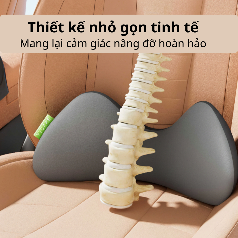 Gối Tựa Lưng Xe Hơi Memory Foam Công Nghệ NASA, Công Thái Học Giảm Đau Mỏi, Lõi Đệm Mềm Mại Ổn Định