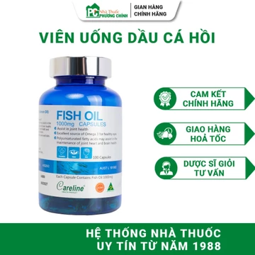 Dầu Cá Hồi Careline Fish Oil 1000mg - Bổ Sung DHA, EPA, Hỗ Trợ Tăng Cường Sức Khoẻ 100 Viên/Hộp