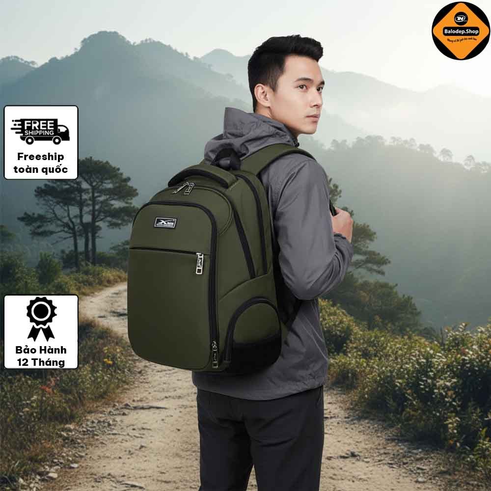 Balo Du Lịch Chống Nước Laptop 17 Inch Xbags XB 1001 Nhẹ Bền Cao Cấp Xanh Rêu!