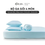 [Hỏa tốc] Bộ ga giường 4 món lụa Tencel 60s GIA AN HOME DECOR size 1m2x2m đến 2m2x2m gồm 1 drap bo chun 3 vỏ gối nằm-ôm — ảnh 1