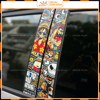 Decal dán cột B Vinfast VF5, VF6, VF7 ,VF8, VF9, decal chất liệu in 3 lớp, không phai màu, độ bám tốt