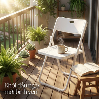 KUKA Ghế Xếp Sân Vườn Cao Cấp Nhựa Pp Khung Thép Dày Gấp Gọn Tiện Lợi Decor Ban Công Chill Đẹp