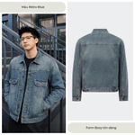 Áo Khoác Jean Denim Wash 3 Màu,  Áo Khoác Jean Nam, Áo Bò Nam, Phong Cách Trẻ Trung Năng Động Áo Khoác Form Boxy Nam Nữ — ảnh 4