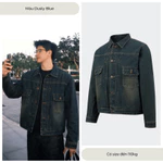 Áo Khoác Jean Denim Wash 3 Màu,  Áo Khoác Jean Nam, Áo Bò Nam, Phong Cách Trẻ Trung Năng Động Áo Khoác Form Boxy Nam Nữ — ảnh 3