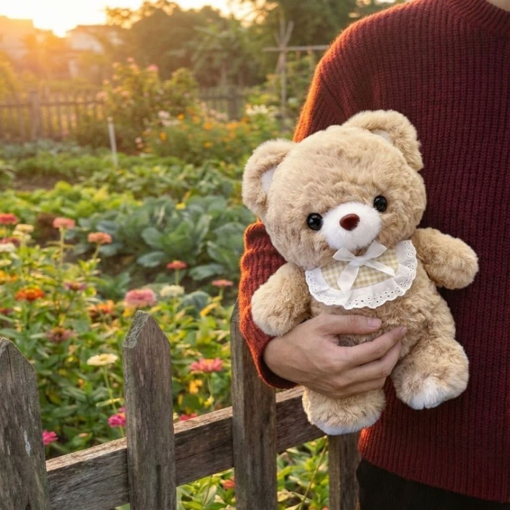 Gấu Bông Thỏ Hồng Và Gấu Nâu Đeo Yếm Lông Cừu Mềm Mại Dễ Thương Làm Quà Tặng Sinh Nhật Cho Bé, Bạn Nữ