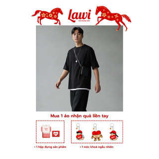 Áo Thun Trơn Form Boxy LAWI, Áo Thun Local Brand Unisex Nam Nữ Oversize