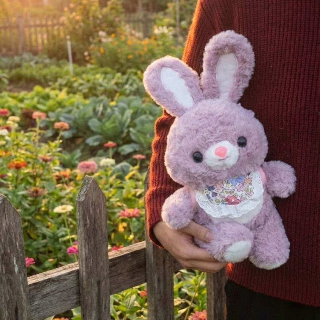 Gấu Bông Thỏ Hồng Và Gấu Nâu Đeo Yếm Lông Cừu Mềm Mại Dễ Thương Làm Quà Tặng Sinh Nhật Cho Bé, Bạn Nữ