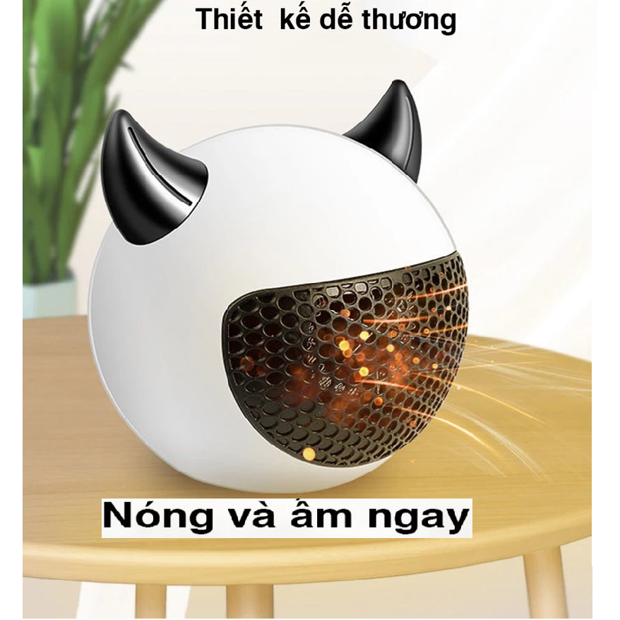 Máy Sưởi Mini 500W Để Bàn Hai Tốc Độ, Tiện Dụng, Không Khô Da Ấm Áp Tiết Kiệm Điện, Quà Tặng Ý Nghĩa