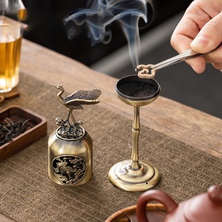 Lọ Hương Hạc Tiên Phụ Kiện Phong Thủy Lư Hương Hạc Tiên Hợp Kim Xông Đốt Nụ Trầm Hương Cây Đèn Cung Đình
