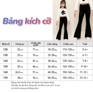 QuầN Bé GáI ỐNg Loa MàU ĐEn, ThiếT Kế Eo Cao Phong CáCh Retro ChấT VảI QuầN Loe