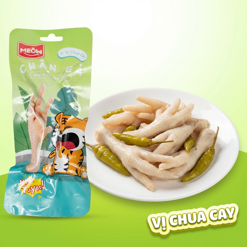MEOW Chân gà xào chua cay 30g, ăn liền ngay, hương vị đặc biệt