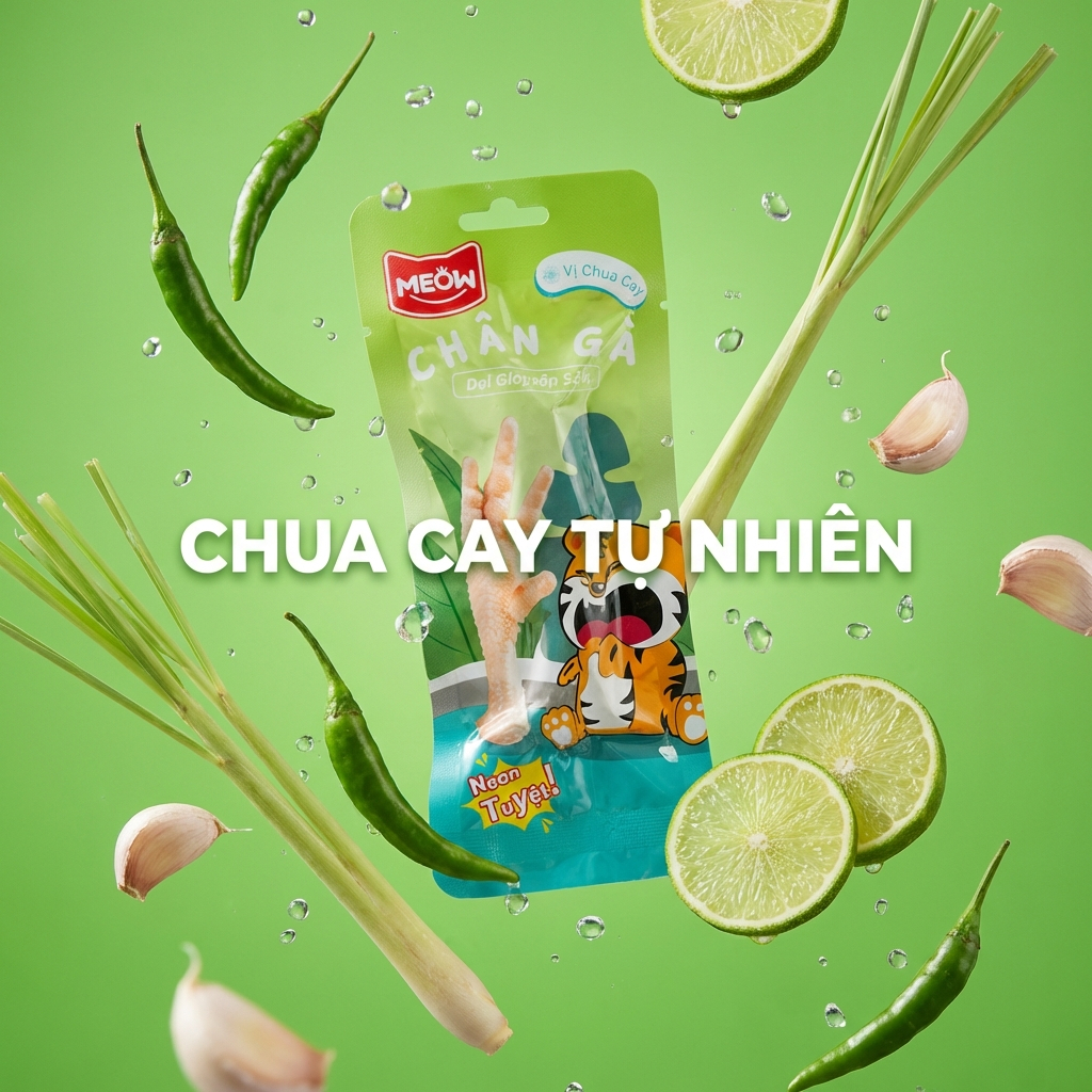 MEOW Chân gà xào chua cay 30g, ăn liền ngay, hương vị đặc biệt