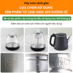 Bàn trà điện thông minh 32cm x 72cm màu nâu cổ điển - Bàn trà nhỏ gọn phòng khách, Tủ trà gia đình có bánh xe di động — ảnh 4