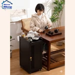 Bàn trà điện thông minh 32cm x 72cm màu nâu cổ điển - Bàn trà nhỏ gọn phòng khách, Tủ trà gia đình có bánh xe di động — ảnh 7