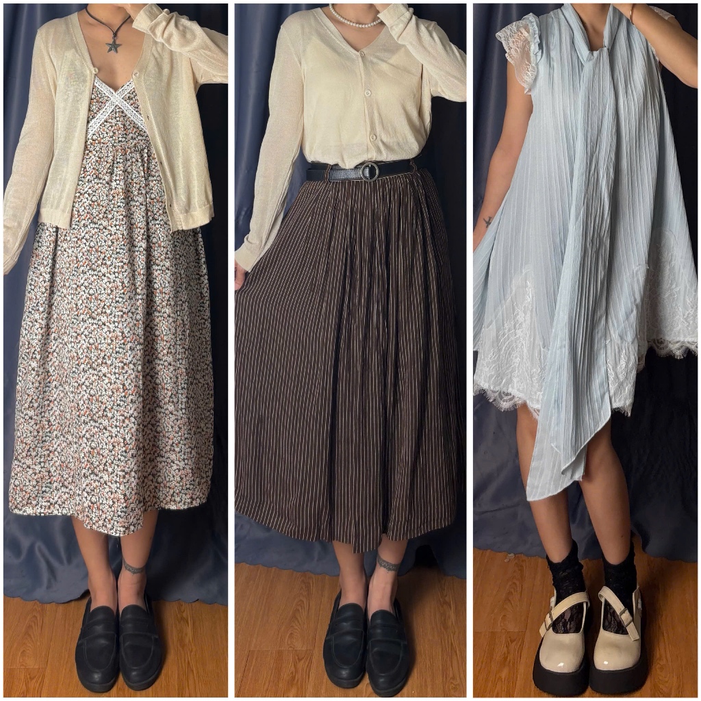 Tổng hợp đầm váy vintage dáng ngắn, dài, đủ size,mix and match April6 clothing, [nhiều mẫu]