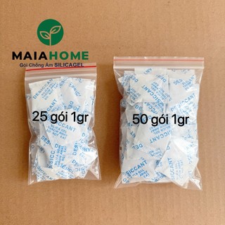[25 và 50 gói size 1gram] gói hút ẩm silicagel, gói hút ẩm cho giày dép, thực phẩm, chống ẩm mốc (Loại 1gr/túi)