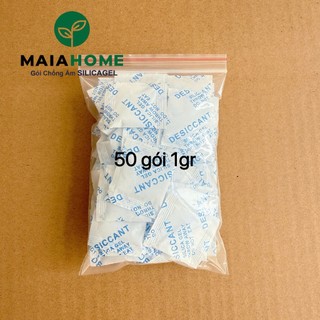 [25 và 50 gói size 1gram] gói hút ẩm silicagel, gói hút ẩm cho giày dép, thực phẩm, chống ẩm mốc (Loại 1gr/túi)