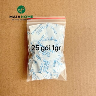 [25 và 50 gói size 1gram] gói hút ẩm silicagel, gói hút ẩm cho giày dép, thực phẩm, chống ẩm mốc (Loại 1gr/túi)