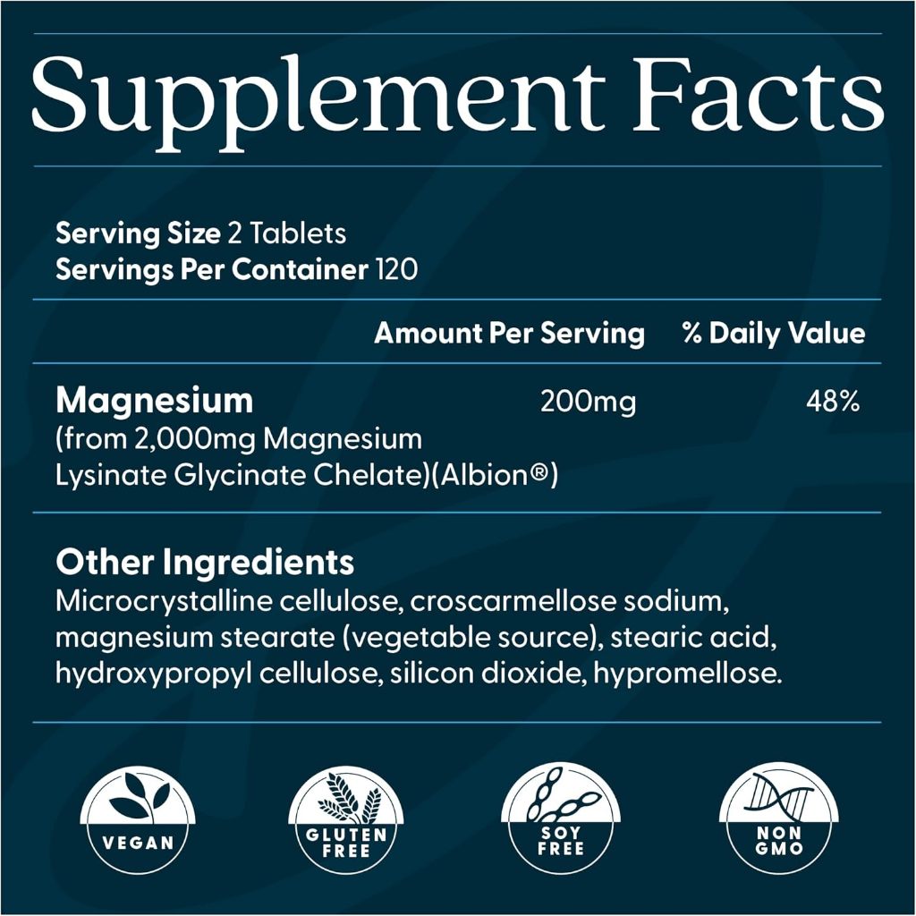 Doctor's Best Magnesium 200mg – Dạng Chelate Glycinate Lysinate, Êm Dạ Dày, Dễ Hấp Thu, Ngủ Ngon