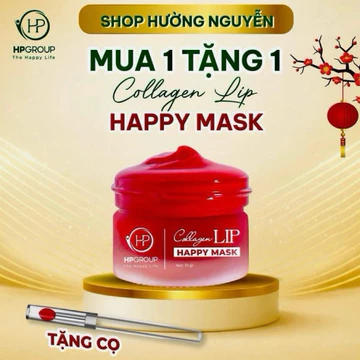 Ủ Môi Lựu Đỏ Collagen Lip Happy Mask 10g, hỗ trợ mềm môi, mướt môi căng mọng môi, hỗ trợ mờ thâm tăng sinh collagen môi