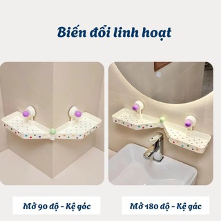 Kệ Để Đồ Gắn Bồn Rửa Mặt Đa Năng Không Khoan – Kệ Lavabo Xoay 90° Thoát Nước