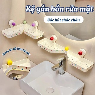 Kệ Để Đồ Gắn Bồn Rửa Mặt Đa Năng Không Khoan – Kệ Lavabo Xoay 90° Thoát Nước