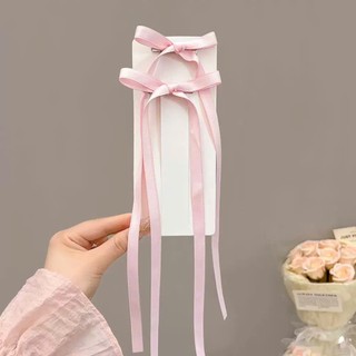 Kẹp tóc nơ dài nhiều màu cho bé gái