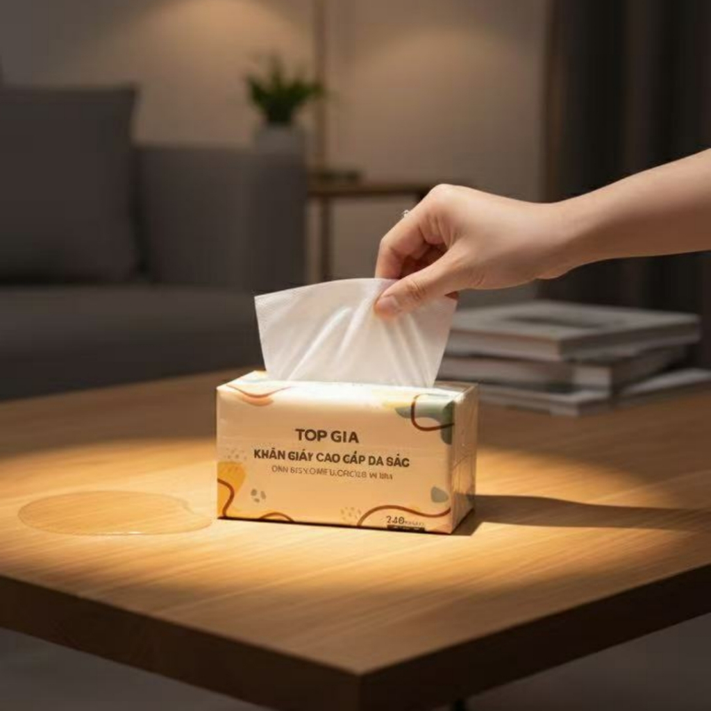 Giấy Ăn Rút Đa Sắc TOPGIA Cao Cấp, 240 Tờ 4 Lớp Dập Vân 4D, Mềm Mịn Thấm Hút, Thùng 20/40 Gói