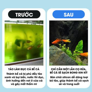 Cây cạo rêu bể cá, Dụng cụ vệ sinh tự động gấp gọn chất liệu bền bỉ Life plus - CS03
