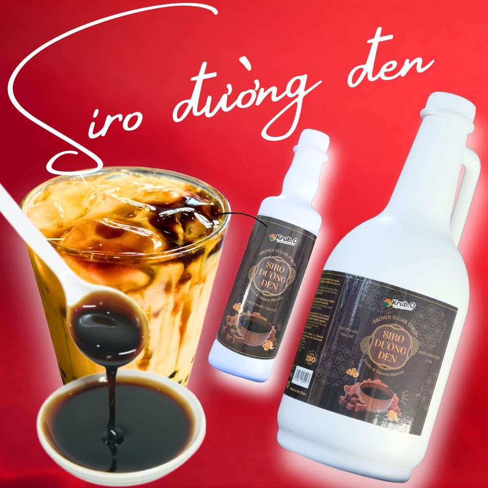 Siro Đường Đen Krub.O - Đậm Đặc, Thơm Caramel, Chuyên Dụng Cho Trà Sữa Trân Châu Đường Đen