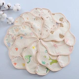 Yếm tròn hình hoa, yếm xoay 360 độ chất liệu muslin chống thấm cho bé