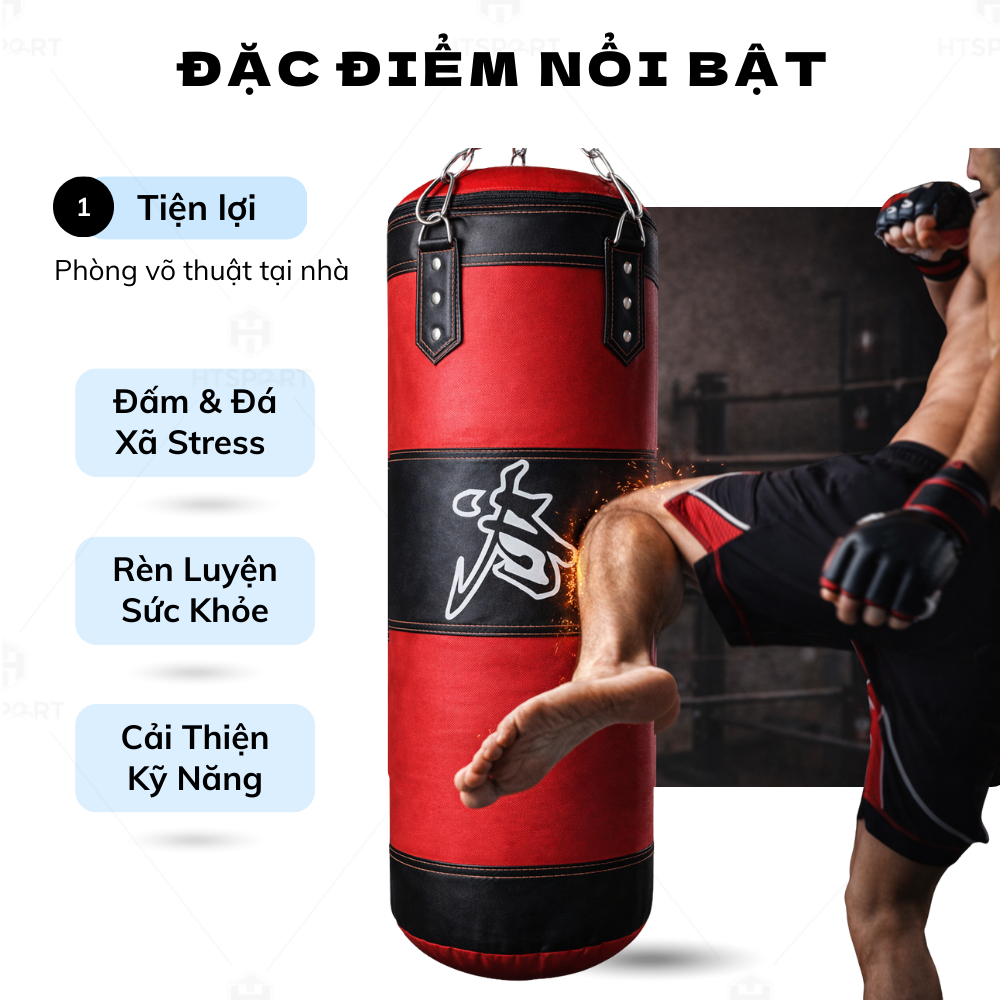 Vỏ Bao Cát Đấm Bốc Tập Võ BOXING 3 Lớp 150CM - 200CM Siêu Bền, Vỏ Bao BOXING
