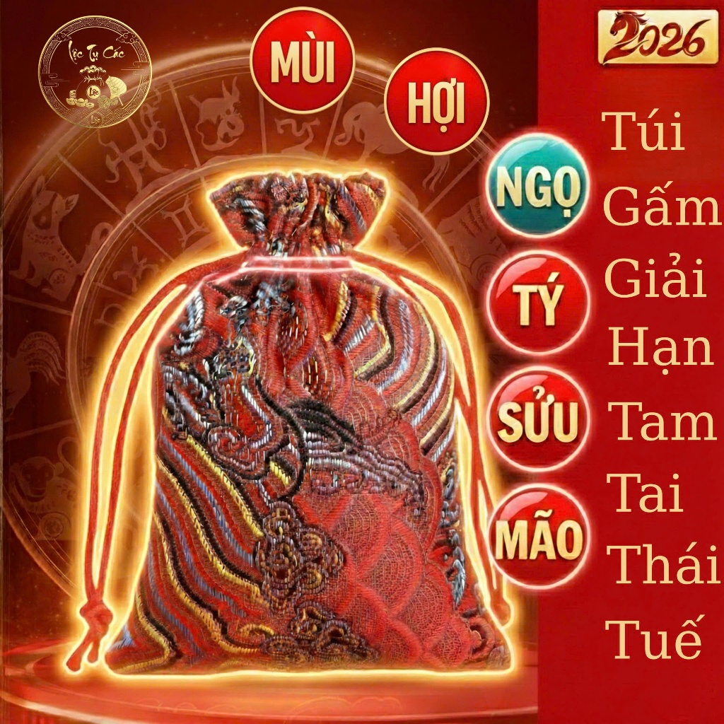 Túi gấm phong thủy, túi muối hồng Himalaya thanh tẩy kèm đá thạch anh, xu Âm Dương chiêu tài, hộ thân.