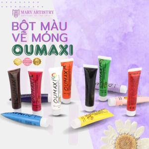 Bột Màu Vẽ Móng Oumaxi Đa Năng - 21 Màu Cơ Bản - Bột Mịn, Dễ Pha - Tuýp Lớn 22ml
