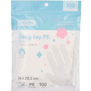 Combo 3 túi găng tay PE Inochi hỗ trợ chế biến thực phẩm sạch sẽ an toàn không thấm nước