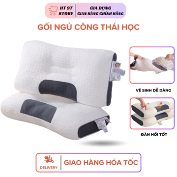Gối Ngủ HOHO - Gối chống đau mỏi cổ vai gáy, Thiết kế nằm ngửa và nằm nghiêng , Hạn chế ngáy, Ngủ ngon hơn