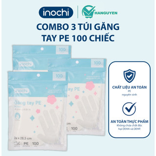 Combo 3 túi găng tay PE Inochi hỗ trợ chế biến thực phẩm sạch sẽ an toàn không thấm nước