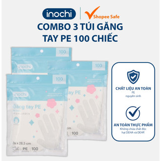 Combo 3 túi găng tay PE Inochi dùng trong nhà bếp an toàn cho thực phẩm dễ dùng vừa tay