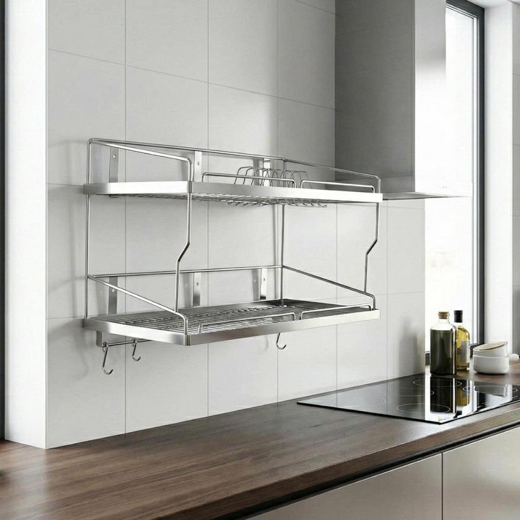 Kệ treo đa năng Deli QUI PHÚC, inox 304 cao cấp, chắc chắn, dạng treo, 2 tầng tiện lợi, dùng nhà bếp