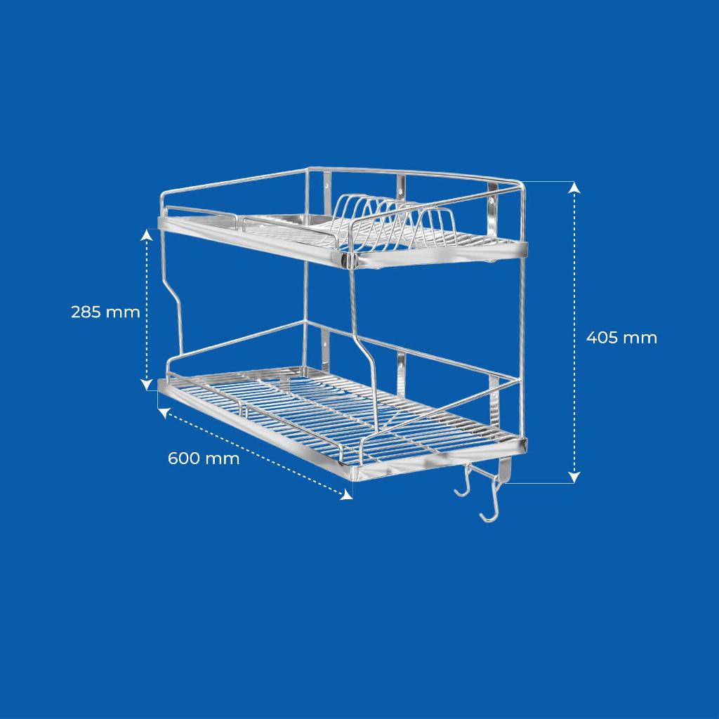 Kệ treo đa năng Deli QUI PHÚC, inox 304 cao cấp, chắc chắn, dạng treo, 2 tầng tiện lợi, dùng nhà bếp