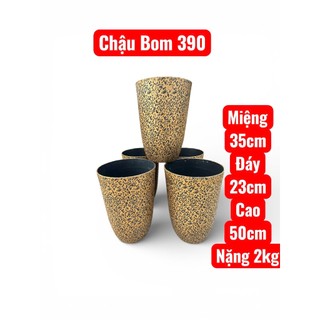 Chậu Bom 300 Vân Đá Cao Cấp – Nhựa PP Cao Su Thiên Nhiên Siêu Bền – Trồng Cây Cảnh, Cây Phong Thủy Sang Trọng