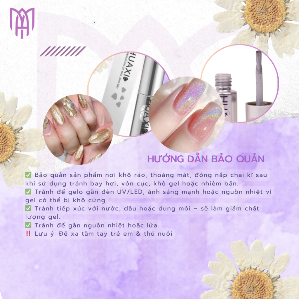 Sơn Gel Mắt Mèo Kim Cương Huaxi - Trang Trí Móng, Tạo Hiệu Ứng - Bạc, Vàng, Cầu Vồng 10ml