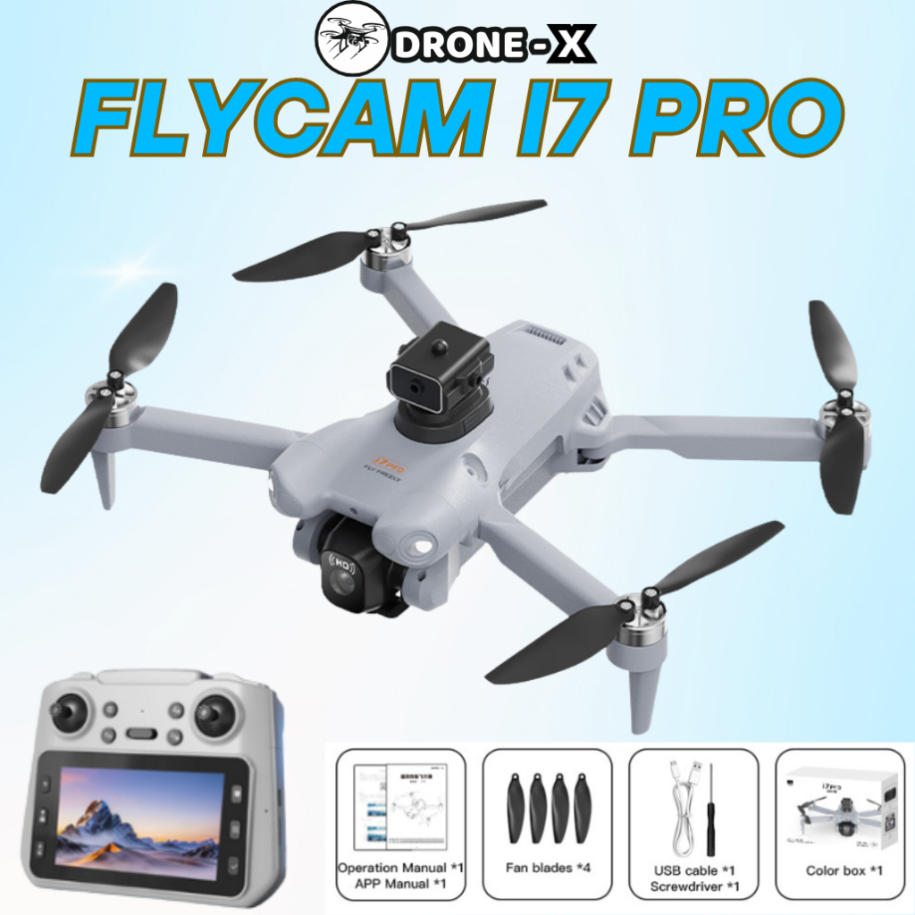 Flycam I7 Pro, Tay Cầm Màn Hình, Cảm Biến Vật Cản, Camera 4K HD, Drone ...