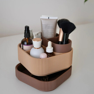 Hộp Đựng Mỹ Phẩm Để Bàn Nhiều Ngăn Xếp Chồng – Khay Đựng Đồ Trang Điểm, Cọ Makeup, Phụ Kiện Gọn Gàng